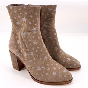 Steve Madden Reward Star Bootie Zip Up Tan Suede